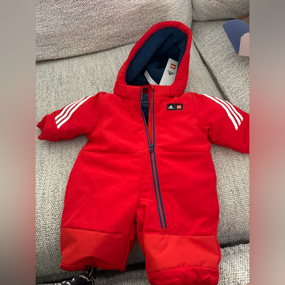 Adidas and Legos collaboration. Size 3 months snowsuit brand new